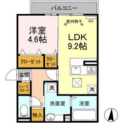 Ｄ－ＲＯＯＭ紅雲町Ａの物件間取画像